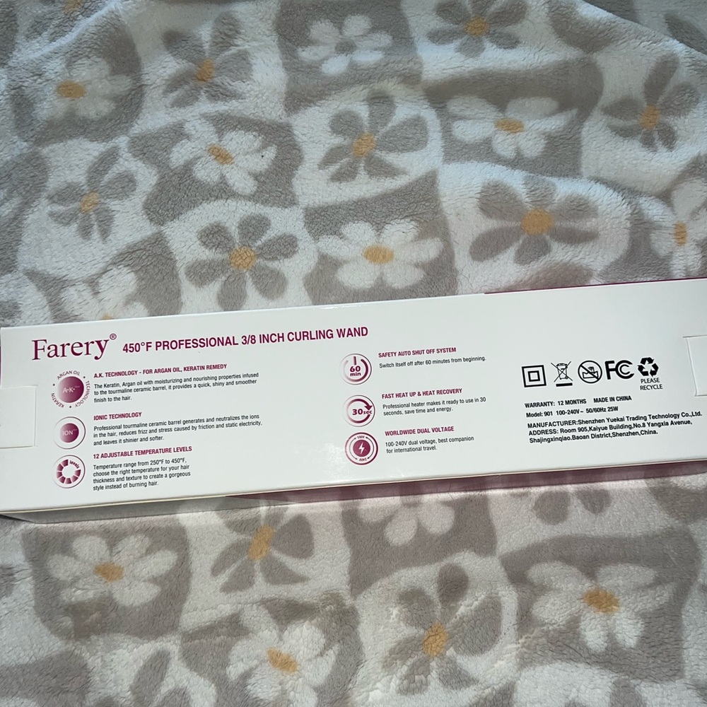 Farery 3/8 Inch Thin Curling Wand - Pink - Picture 3 of 4